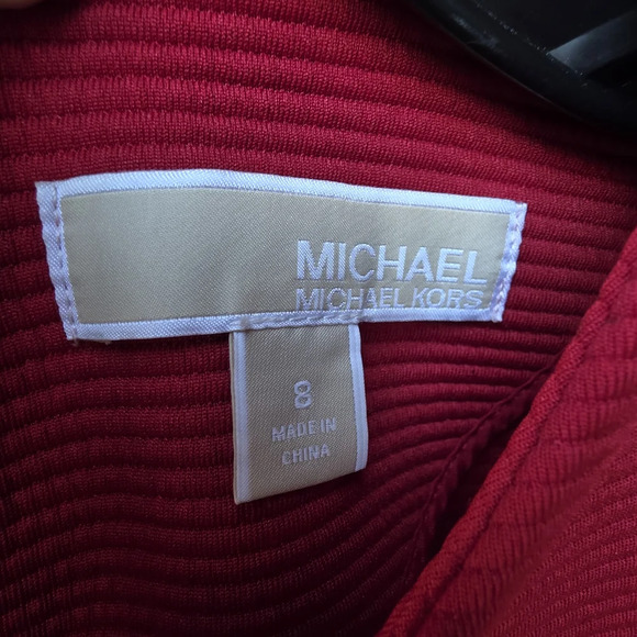 Michael Kors Red Ribbed Mini Dress - Picture 2 of 9